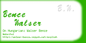 bence walser business card